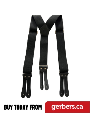 SUSPBBLK Button Suspender - Black - BB Work Clothes - BIG BILL #SUSPB Button  Suspender, BIG BILL, BIG BILL Work Suspenders