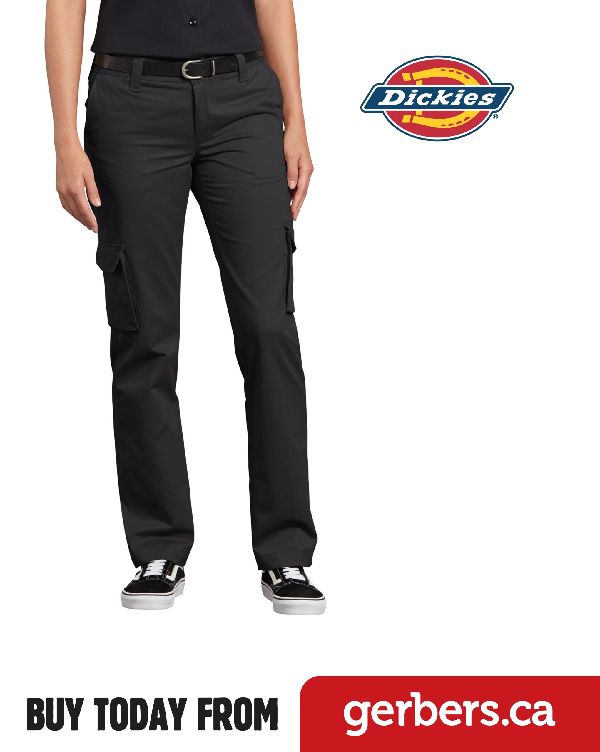 Dickies womens Relaxed Straight Stretch Twill pants, Black, 12